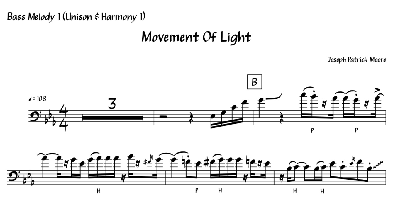 Movement Of Light - Joseph Patrick Moore - Bass Melody Unison/Harmony